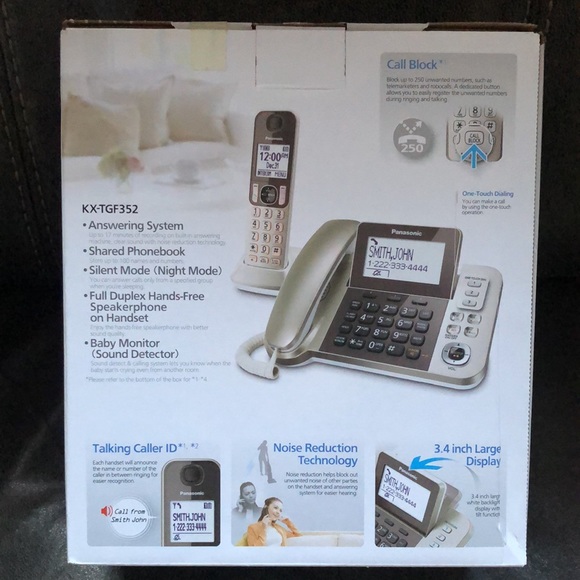 Panasonic KX-TGF352N Digital Corded & Cordless Answering System (Champagne Gold) - Picture 11 of 16